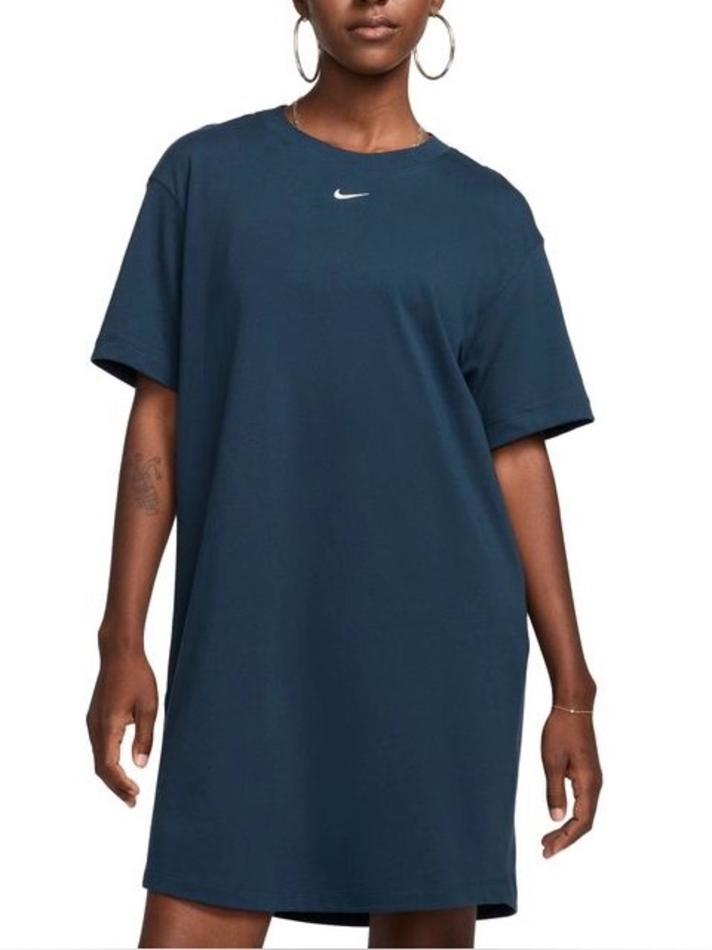 NWT Nike Sportswear Chill Knit Oversized T-Shirt Dress XS Armory Navy